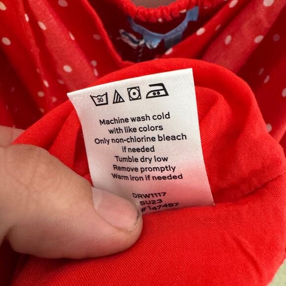 Draper James Tie Front Short Sleeve Polka Dot Mini Dress US Women's M - Picture 9 of 10